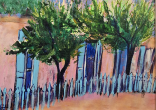 Acryl schilderij op paneel, Maya Wildevuur, Santa Fe